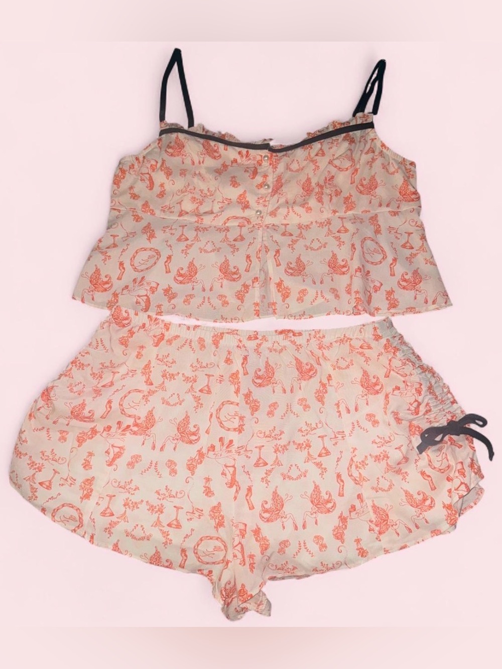 NWT Savage X Fenty Martini & Dice Toile 2-Piece Lounge Set — Size Medium